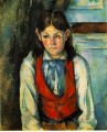 El niño con un chaleco rojo 4 Paul Cezanne